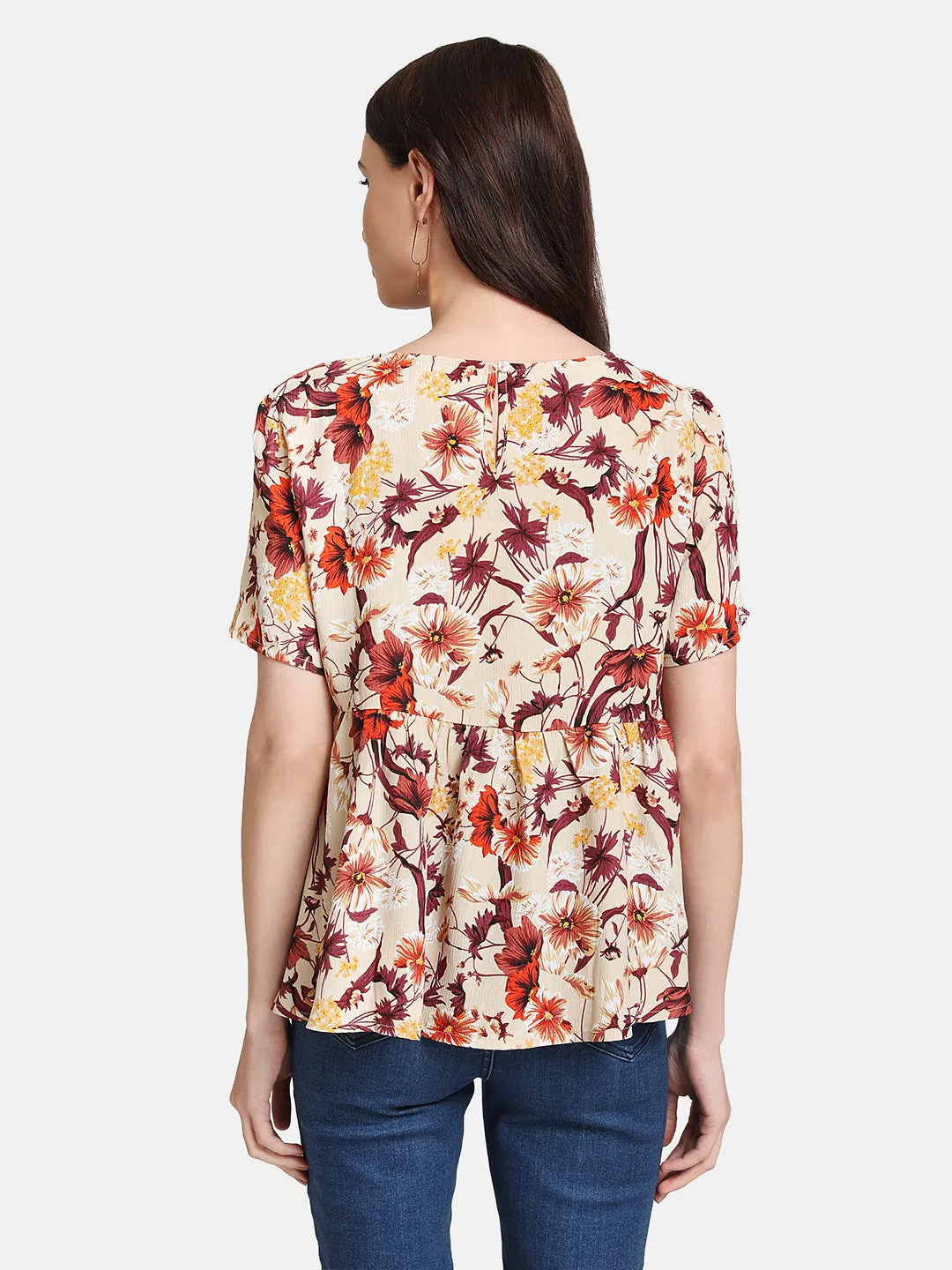 Floral Printed Ruffle Top