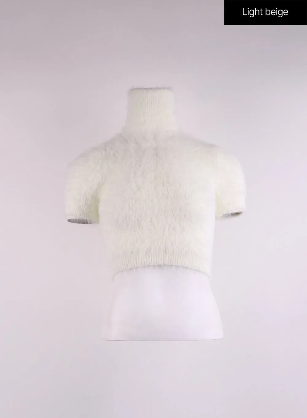 Fuzzy Turtleneck Short Sleeve Sweater CJ429