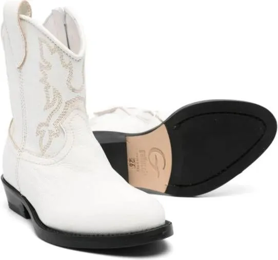 Gallucci Kids leather Western boots White