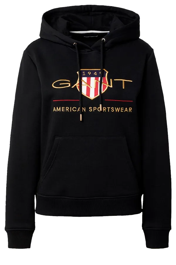 GANT Women Gold Shield Hoodie Black