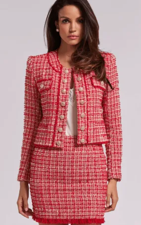 Generation Love Karson Tweed Jacket in Red/White