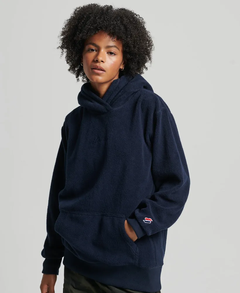 Graphic Fleece Oversized Hoodie | Deep Navy