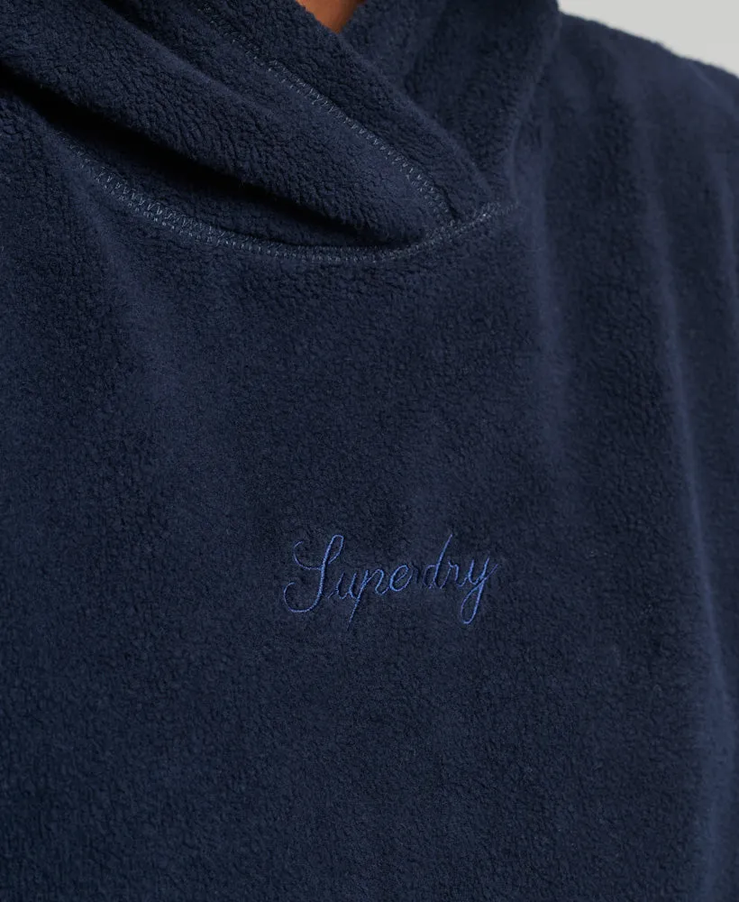 Graphic Fleece Oversized Hoodie | Deep Navy