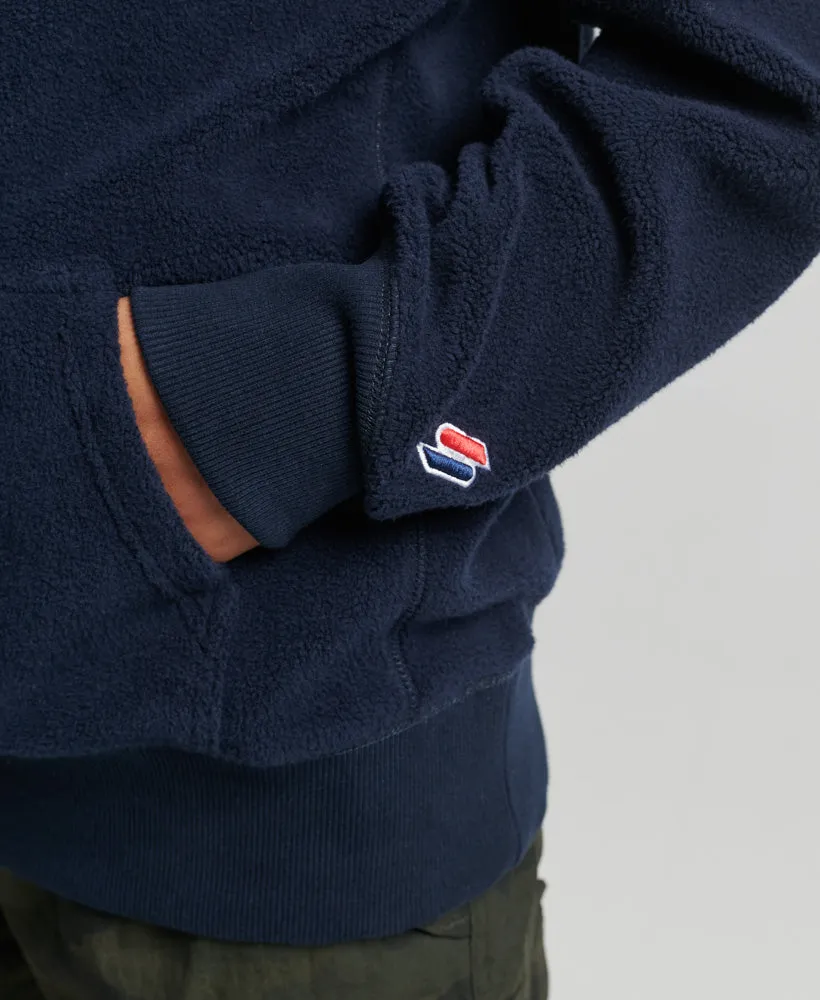 Graphic Fleece Oversized Hoodie | Deep Navy