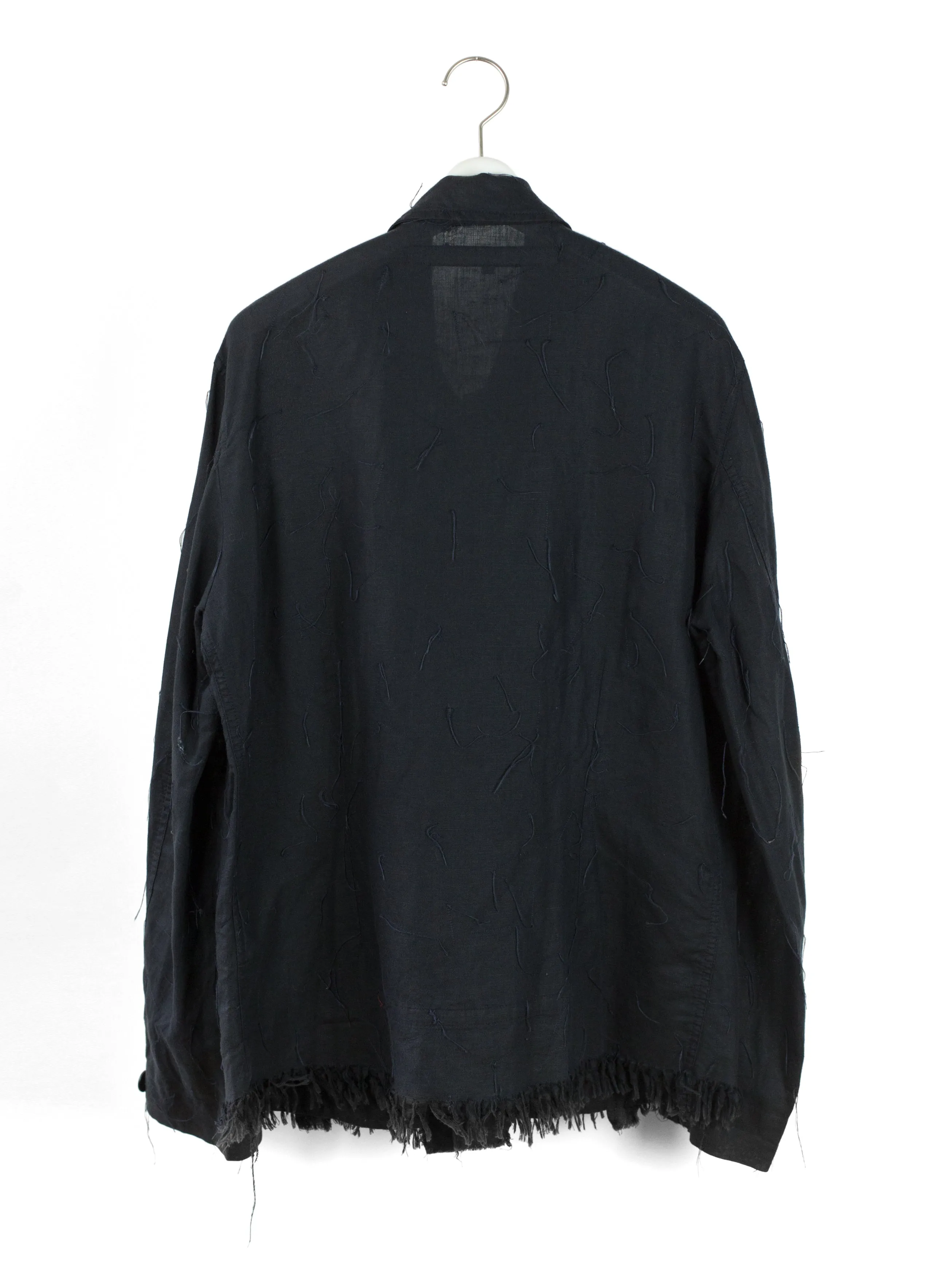 Griffin 00s Fringed Linen Denim Jacket