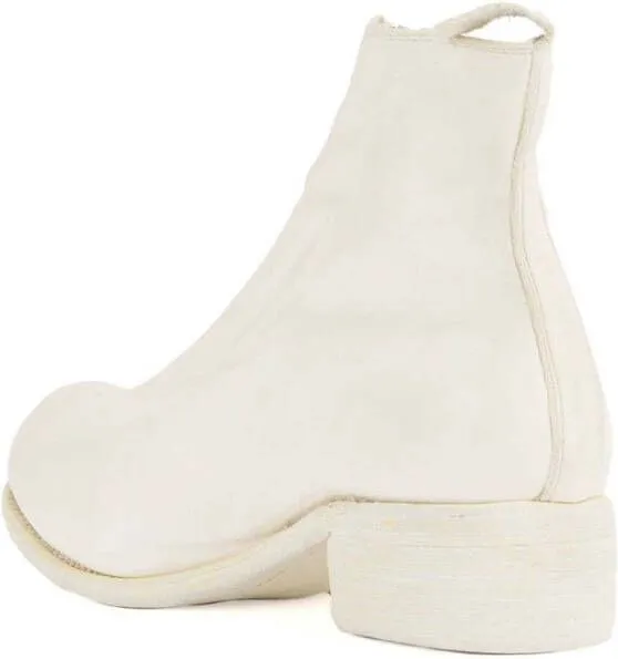 Guidi front-zip ankle boots White