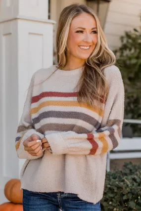 Harvest Hues Knit Sweater- Light Taupe