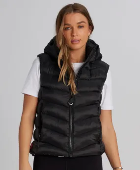 Hooded Fuji Padded Vest | Black