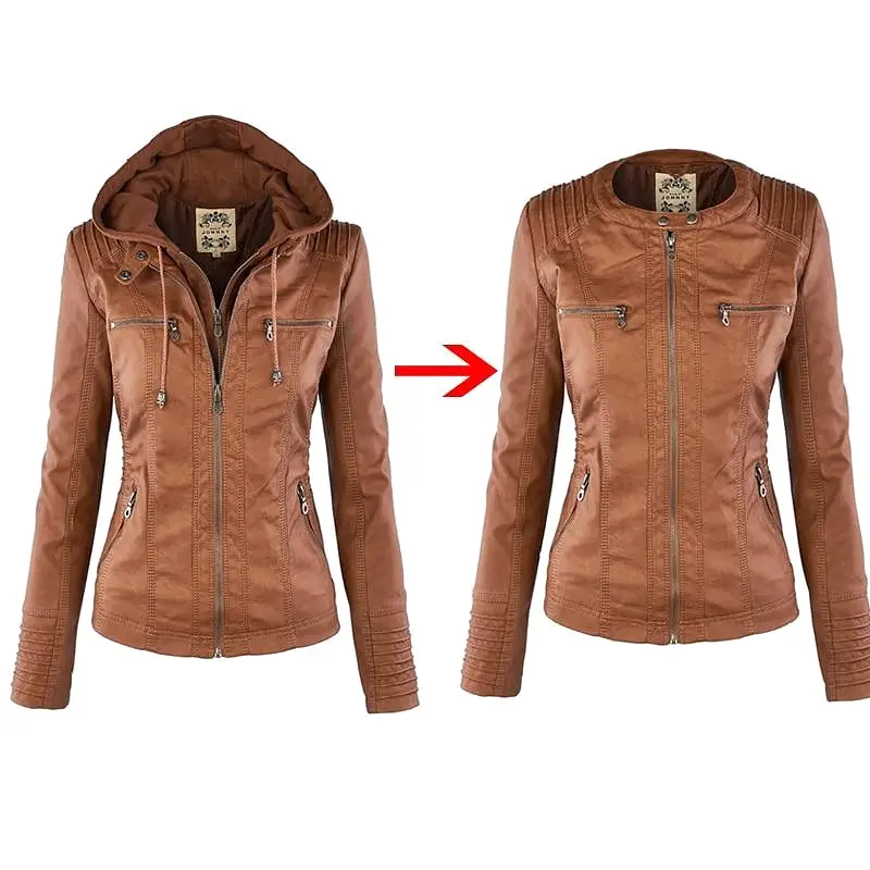 Hooded Leather Jackets For Women