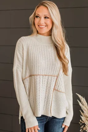 Instantly Obsessed Knit Sweater- Ivory & Camel