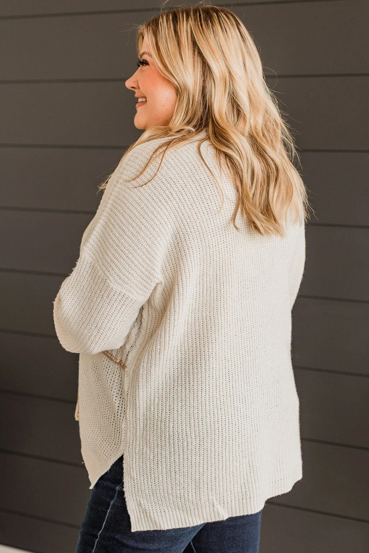 Instantly Obsessed Knit Sweater- Ivory & Camel