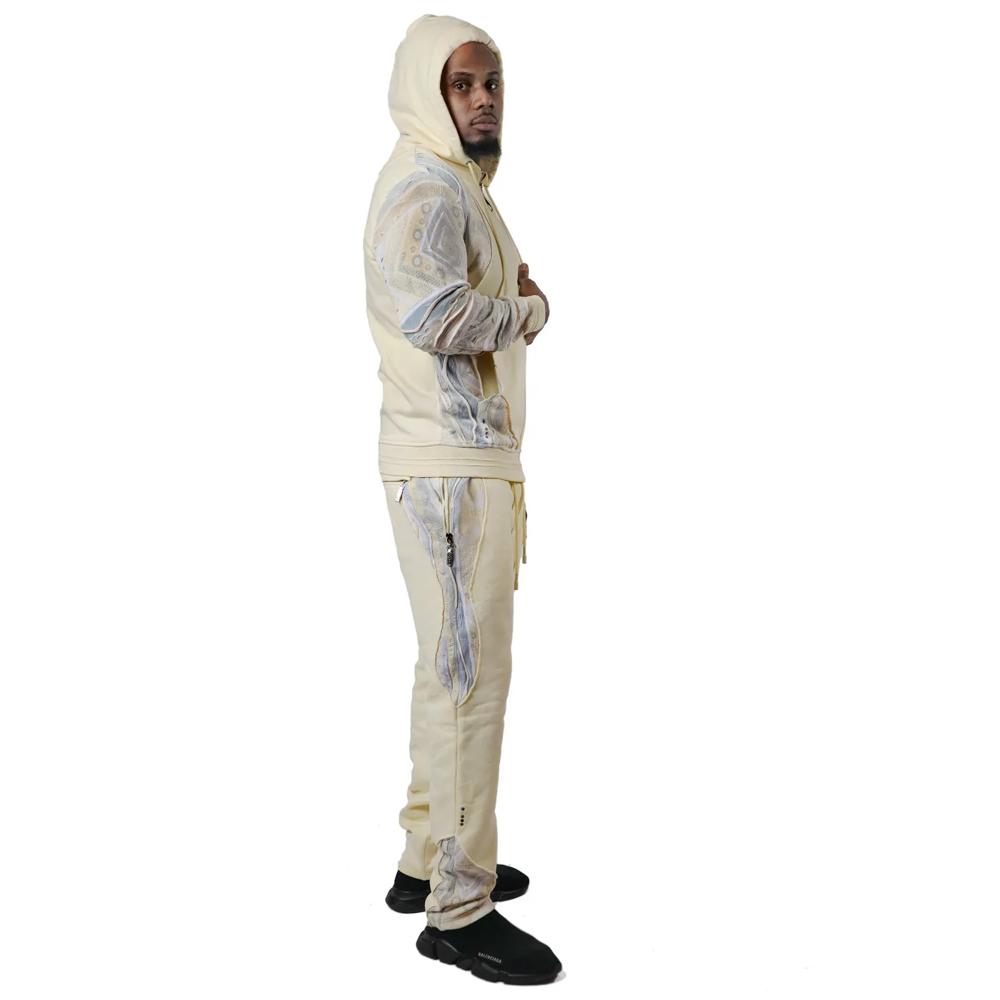 Ivory Mist - Sweater Pieced Fleece Jogger