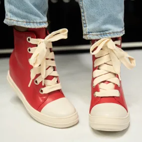 jimmy lace up sneaker - red see