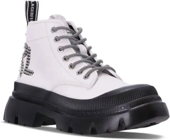 Karl Lagerfeld Trekka Max studded boots White