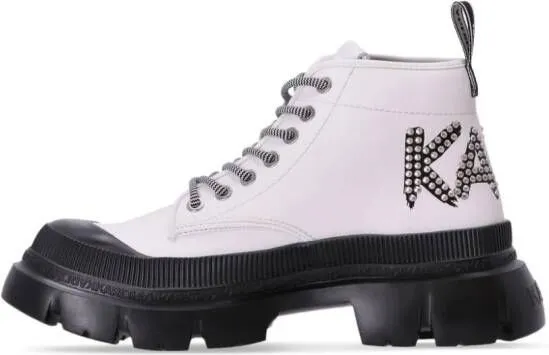 Karl Lagerfeld Trekka Max studded boots White