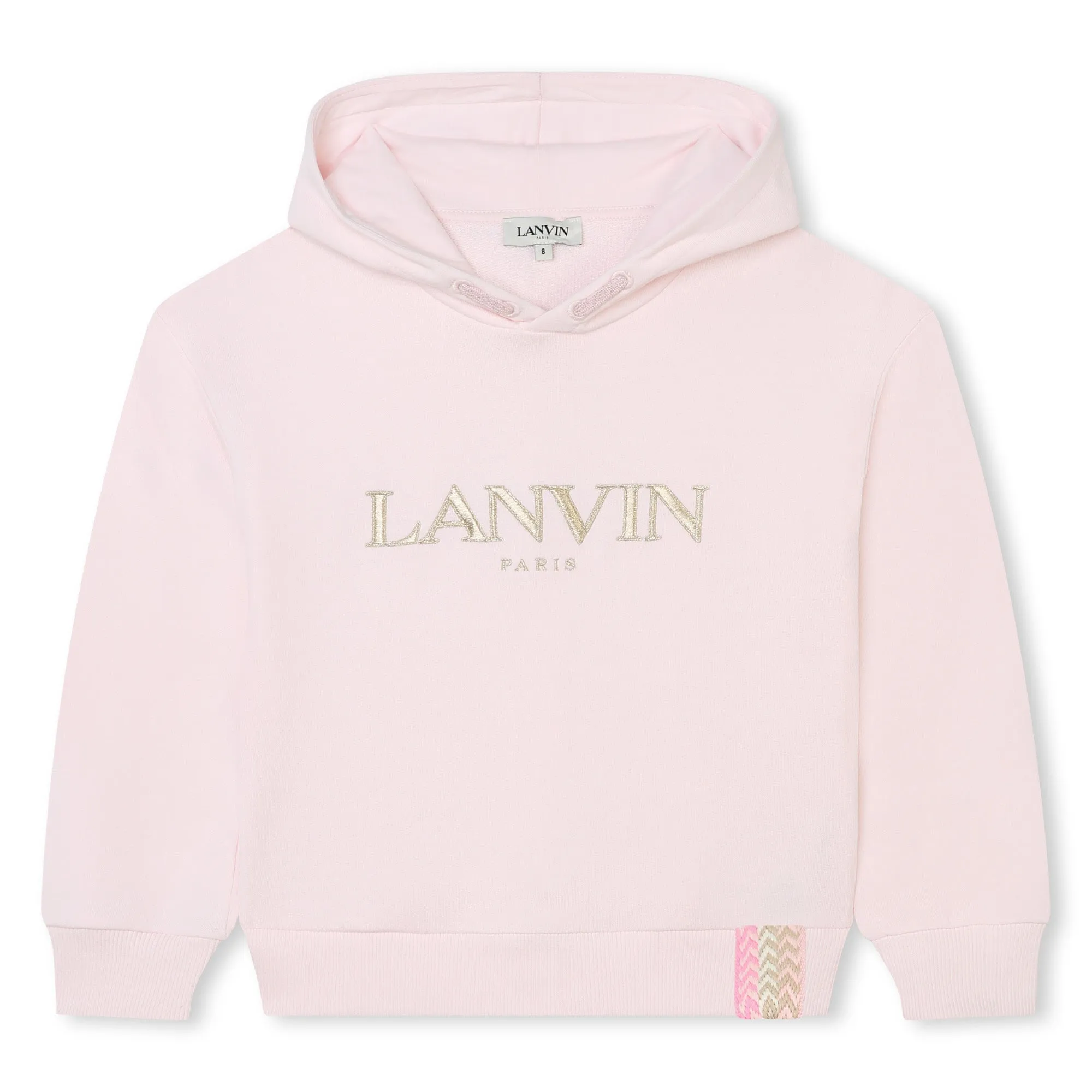 Lanvin Hooded Sweater Embroided Logo Pink