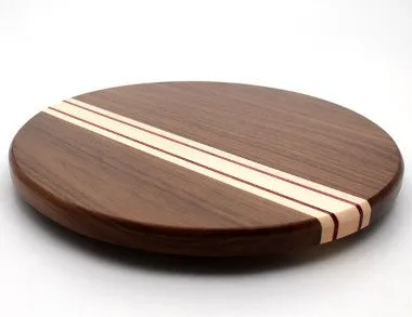 Lazy Susan with Stripes in Walnut - Size 14