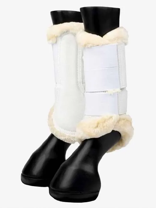 LeMieux Fleece Edged Mesh Brushing Boots White