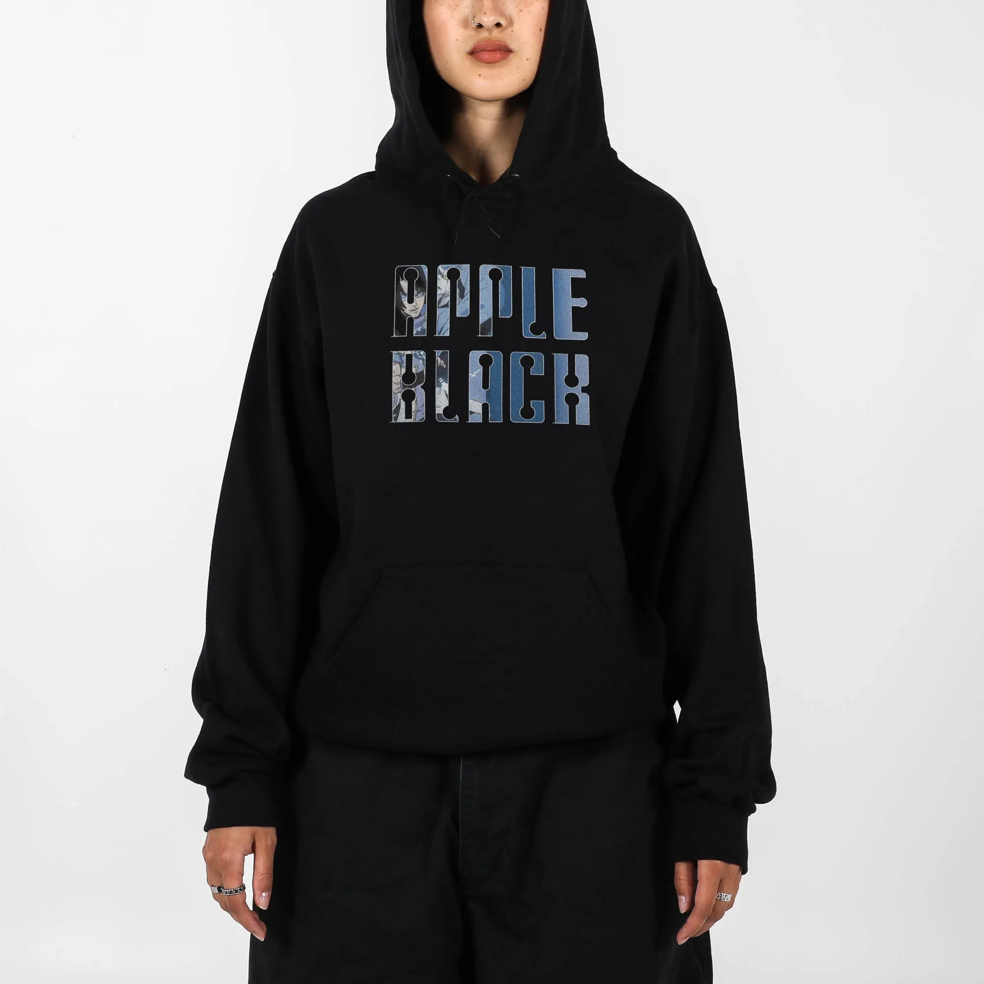 Logo and Group Pose Black Hoodie