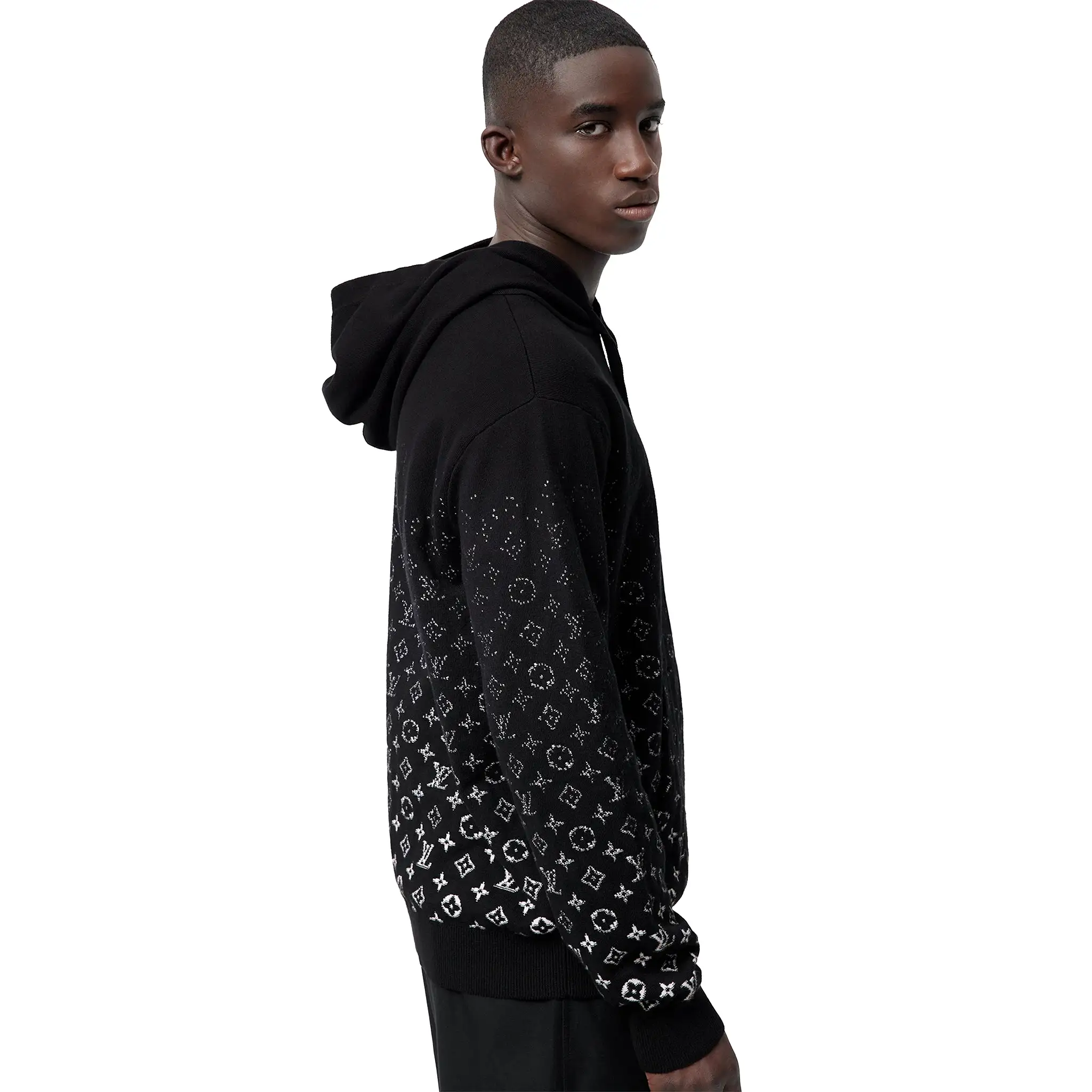 Louis Vuitton Monogram Gradient Knit Black Hoodie