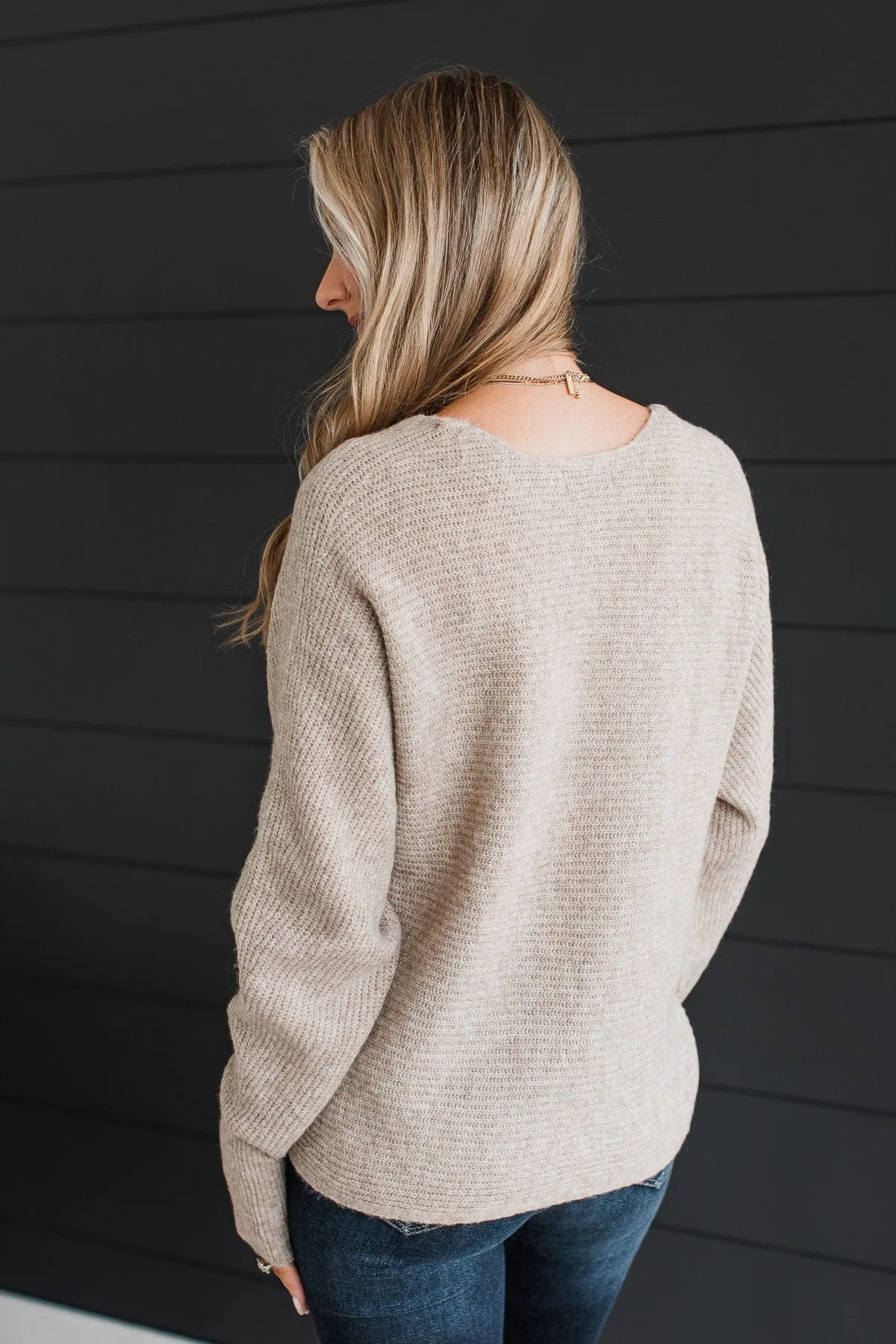 Lovely Meeting You Knit Sweater- Beige