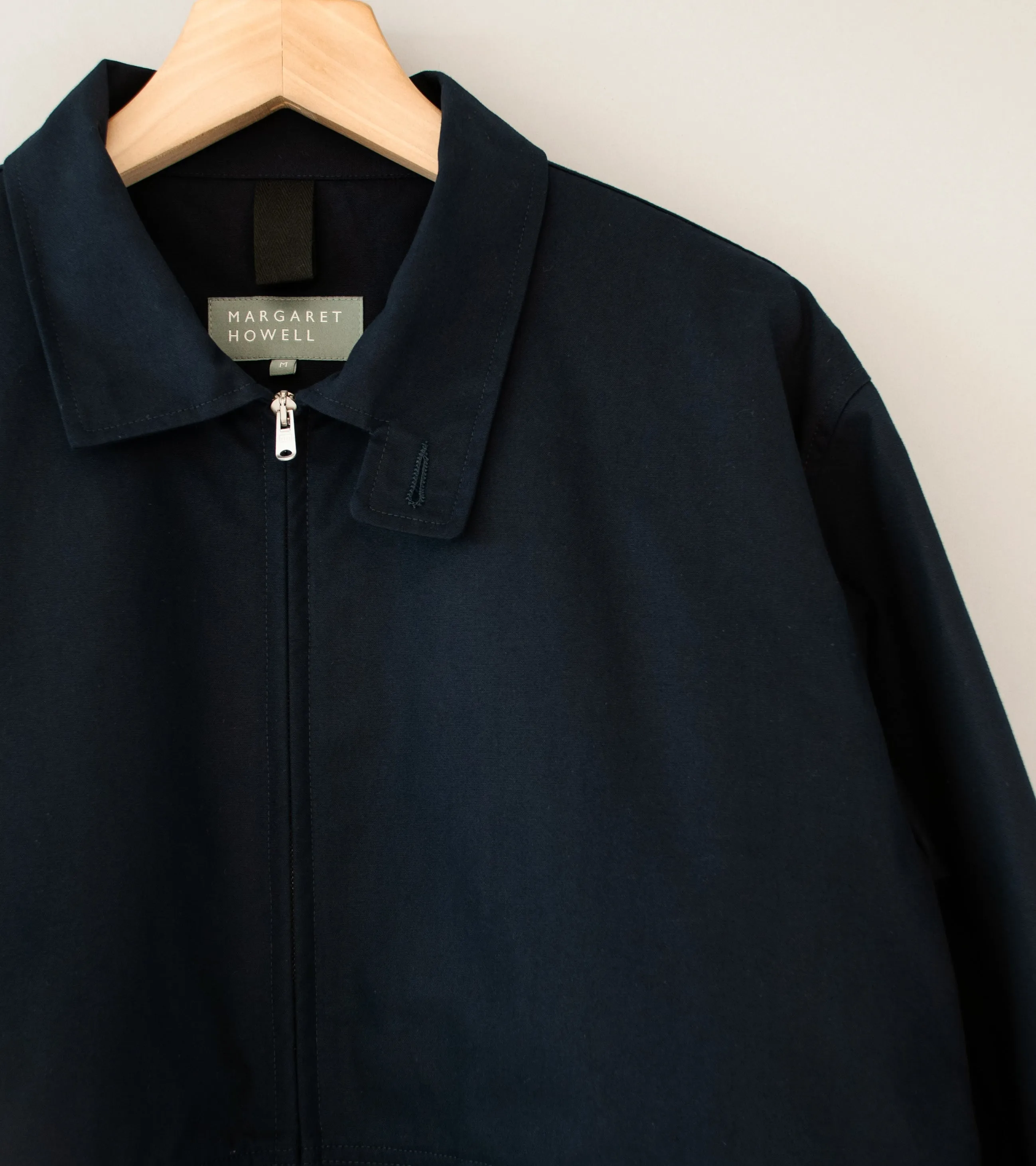 Margaret Howell 'Stand Collar Jacket' (Dark Navy Ventile Cotton Canvas)