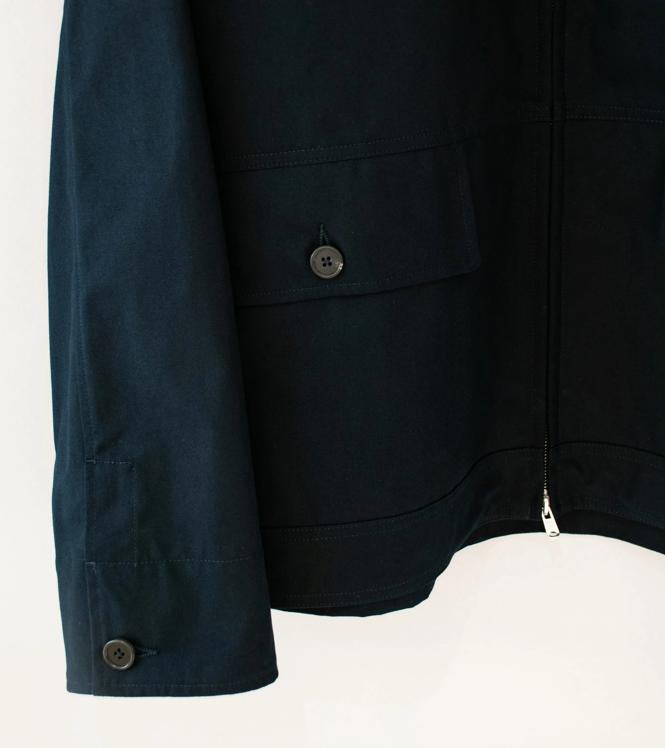 Margaret Howell 'Stand Collar Jacket' (Dark Navy Ventile Cotton Canvas)