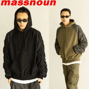 MASSNOUN  |●MASSNOUN● BELINE PUCKERING HOODIE (2color)