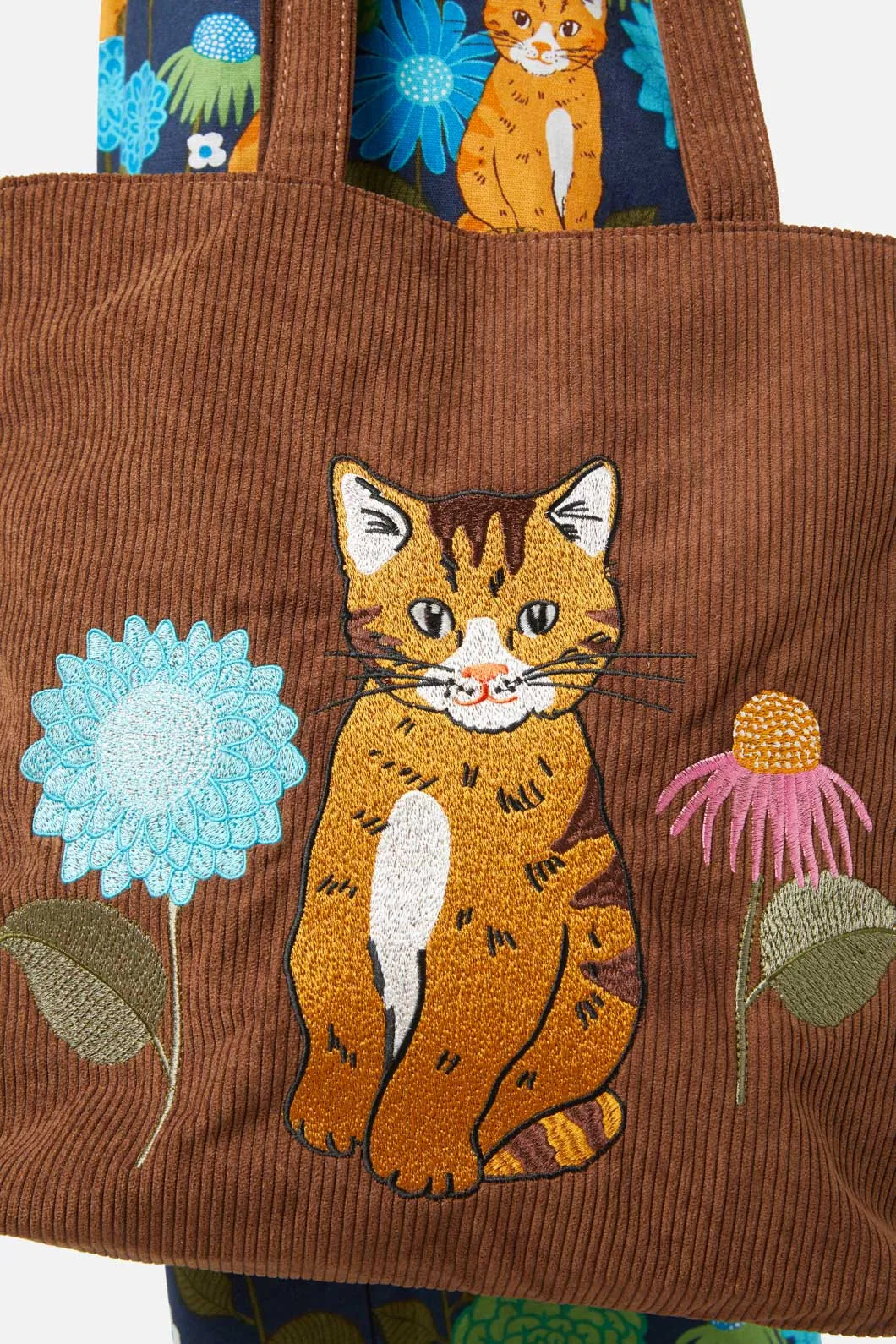 Meadow Cat Embroidered Bag