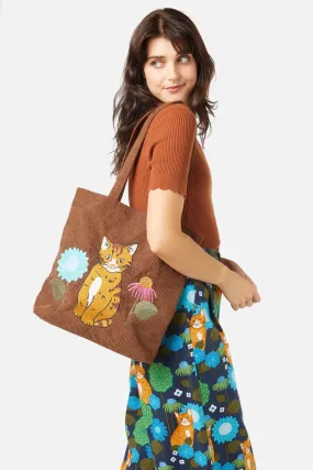 Meadow Cat Embroidered Bag