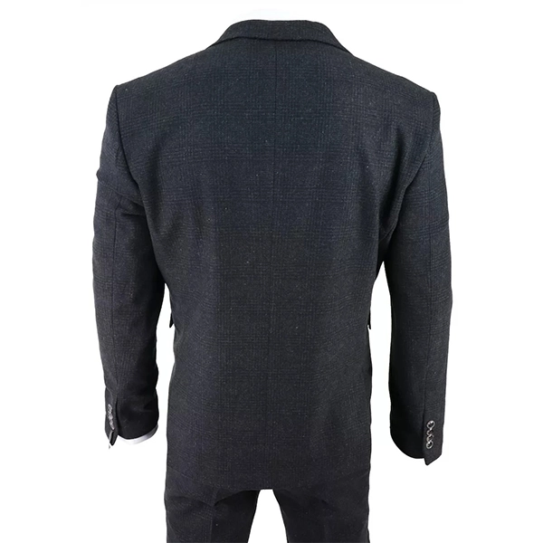 Mens Black Tweed 3 Piece Suit - Famous Jackets