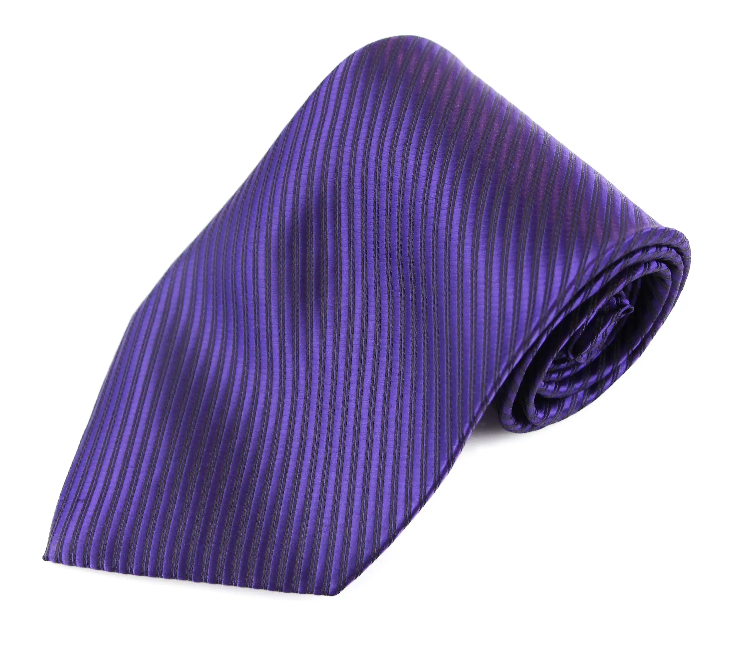 Mens Dark Purple Striped 10cm Classic Neck Tie