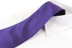 Mens Dark Purple Striped 10cm Classic Neck Tie