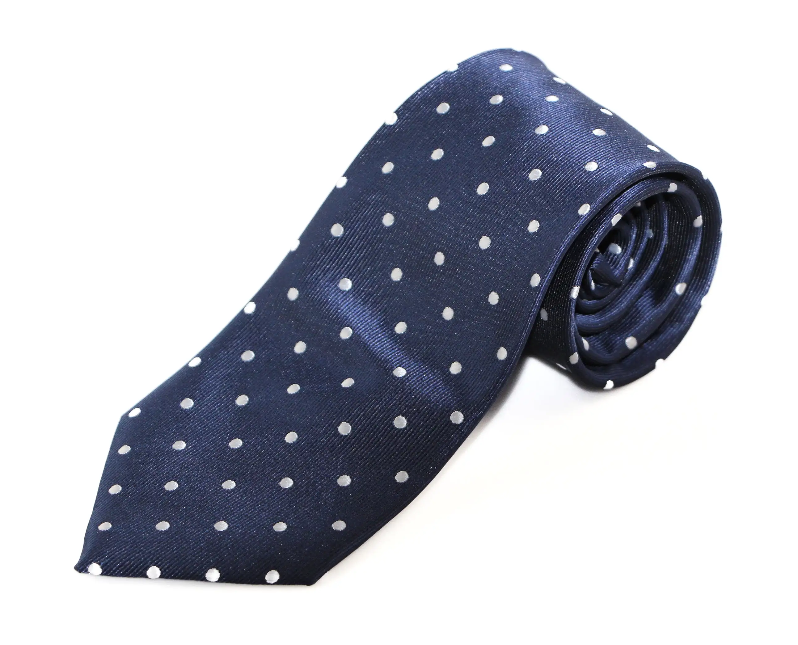 Mens Navy & White Mini Polka Dot Patterned 8cm Neck Tie