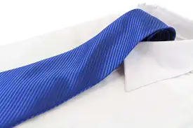 Mens Royal Blue Striped 10cm Classic Neck Tie