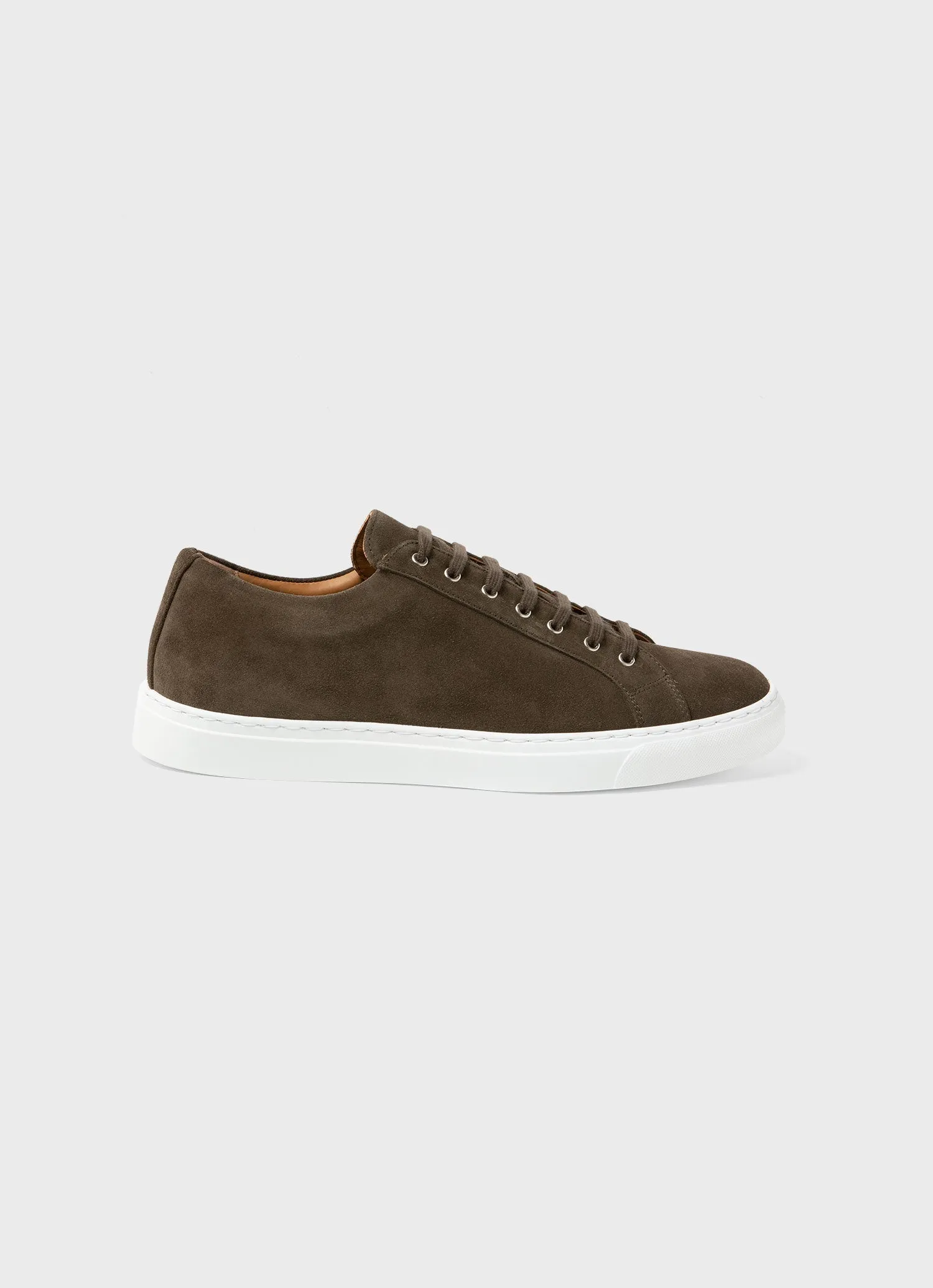 Men's Suede Tennis Shoe in Dark Moss