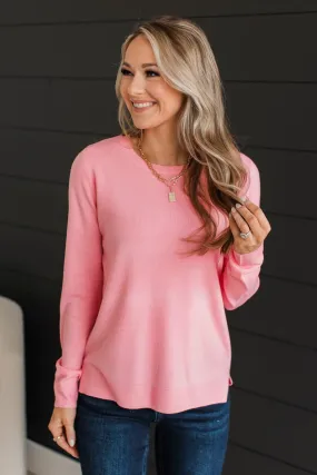 Met Your Match Lightweight Sweater- Pink