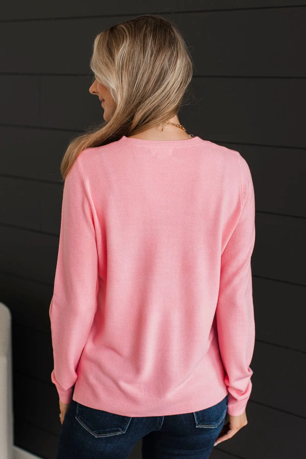 Met Your Match Lightweight Sweater- Pink