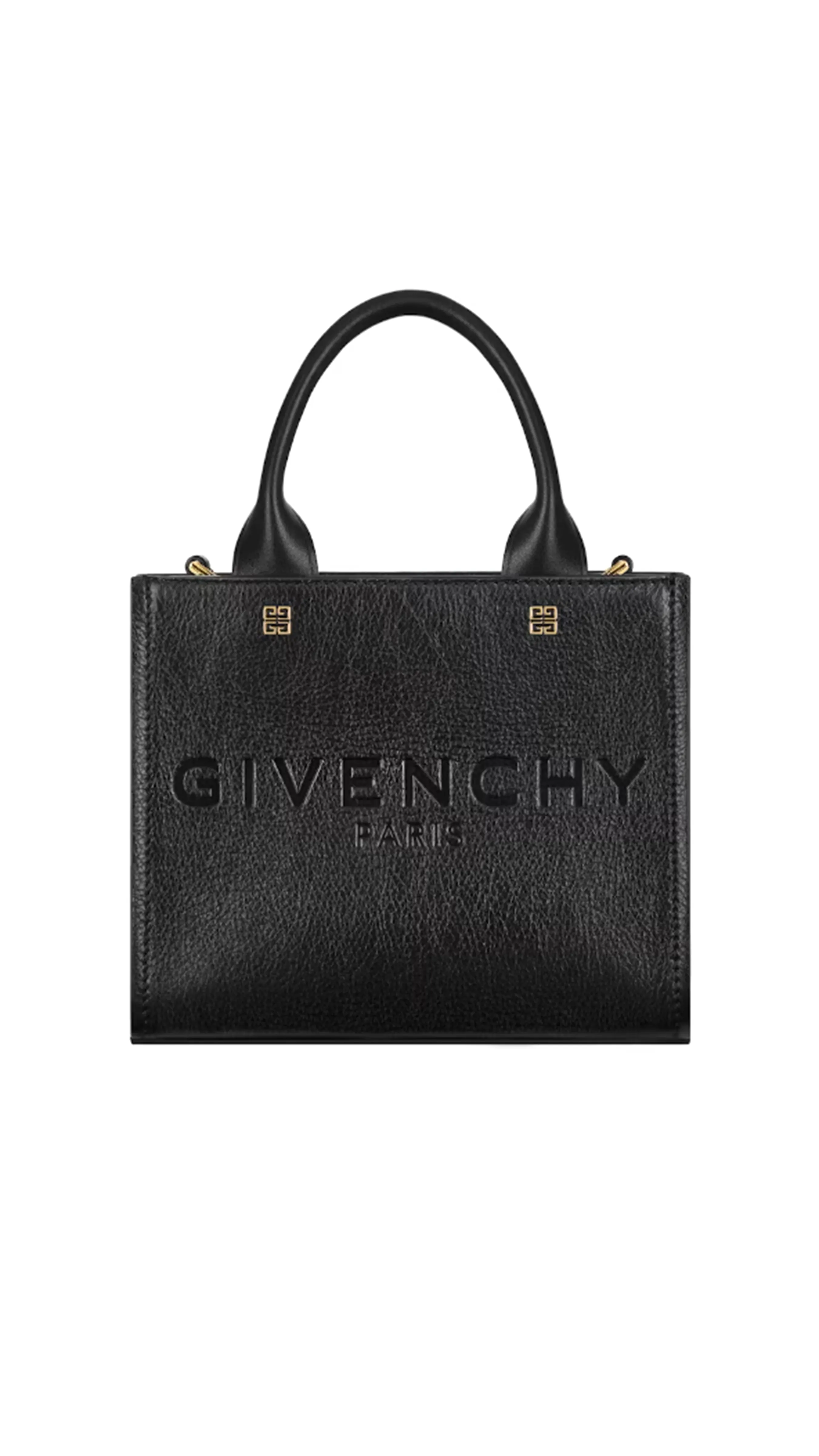 Mini G-Tote Shopping Bag in Leather - Black