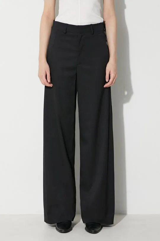 MM6 Maison Margiela wool blend trousers black color S62KB0178