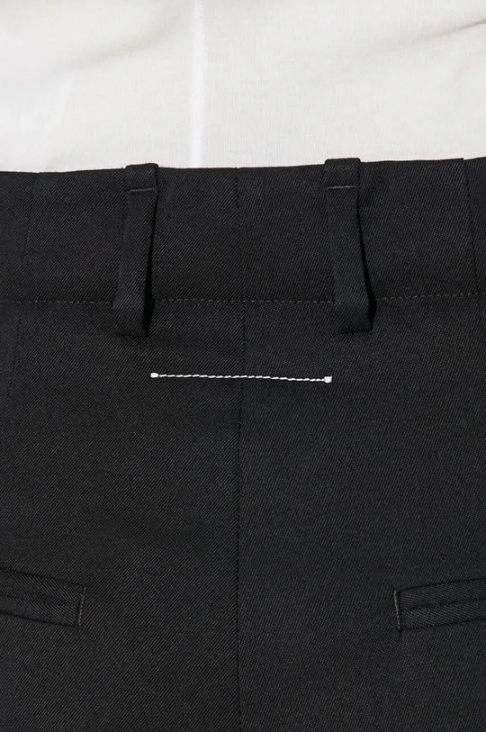 MM6 Maison Margiela wool blend trousers black color S62KB0178