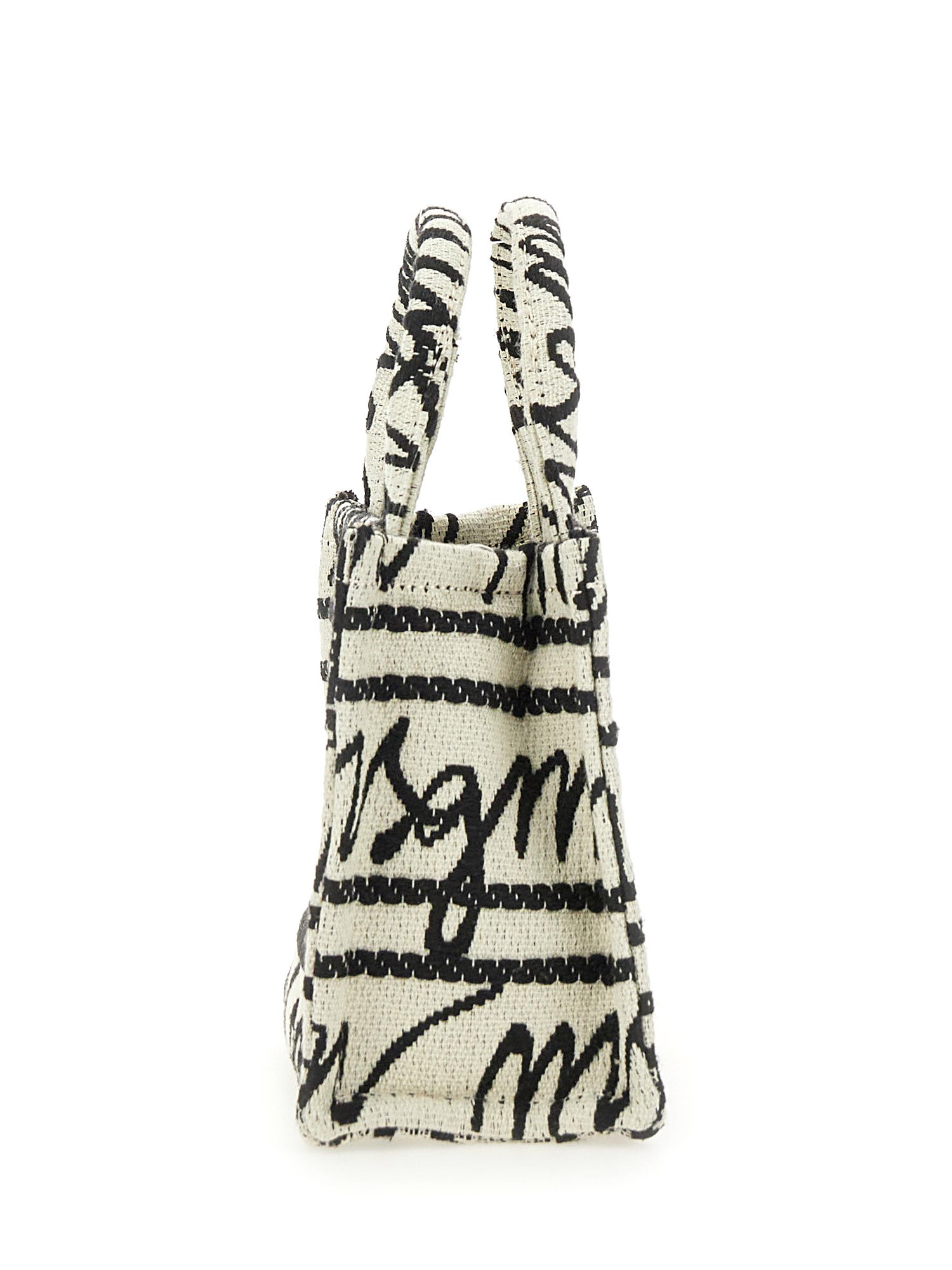 MSGM    JACQUARD LOGO CANVAS MINI TOTE BAG