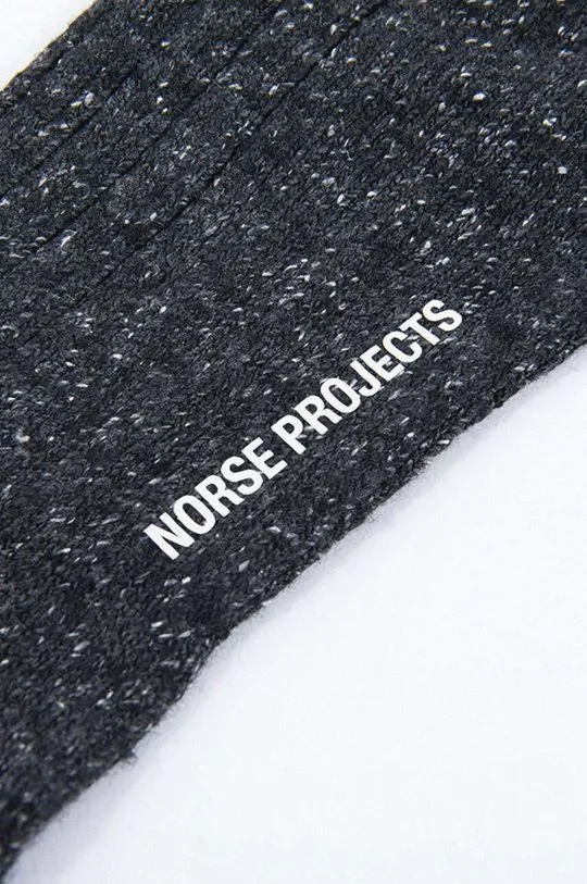 Norse Projects wool blend socks Bjarki Neps Wool Rib Sock gray color N82-0008 1034