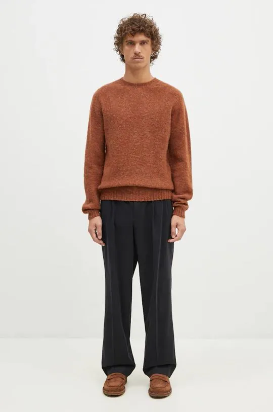 Norse Projects wool blend trousers Benn Relaxed Cotton Wool Twill Pleated Trouser black color N25.0395.9999