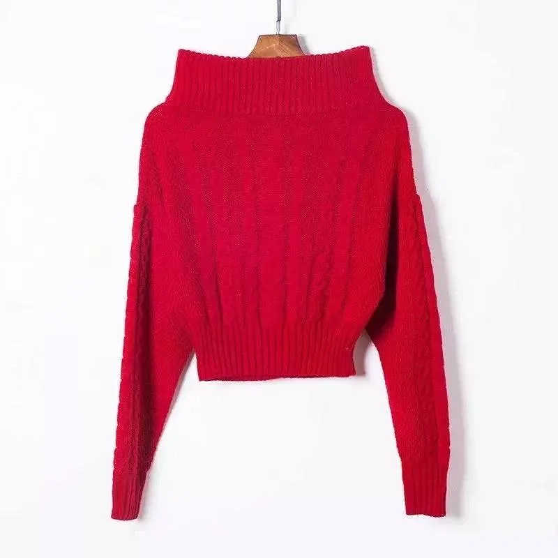 Off The Shoulder Ribbed Knit Sweater