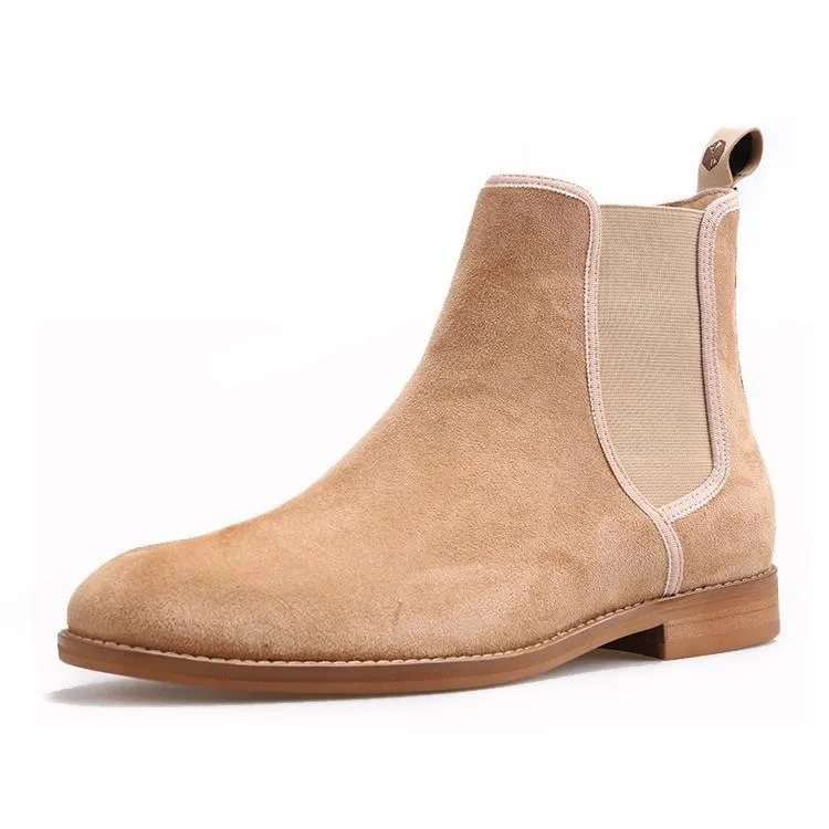 OneDrop Handmade Men Leather CHELSEA Boots Pigskin Suede