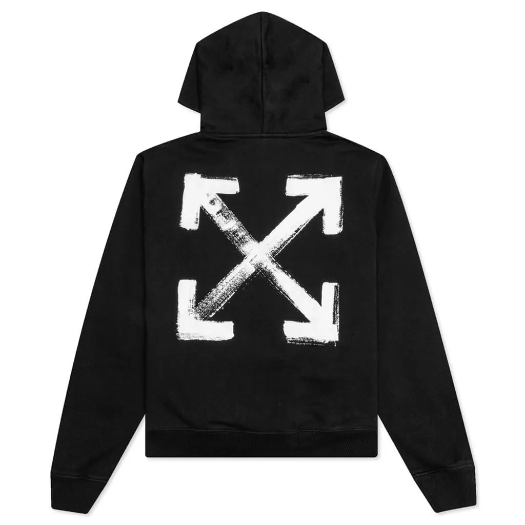 Paint Arrow Slim Hoodie - Black/White