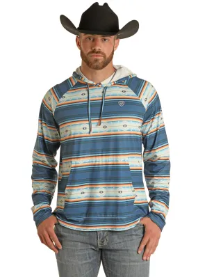 Panhandle Slim Mens Blue Aztec Hoodie