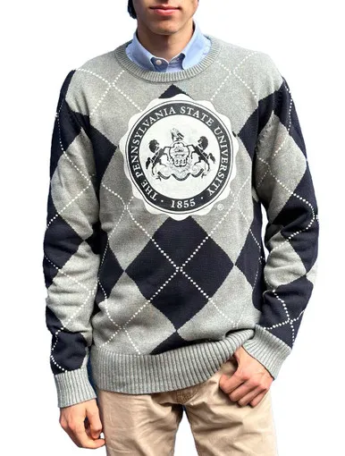 Penn State Seal Cotton Argyle Sweater | Bruzer