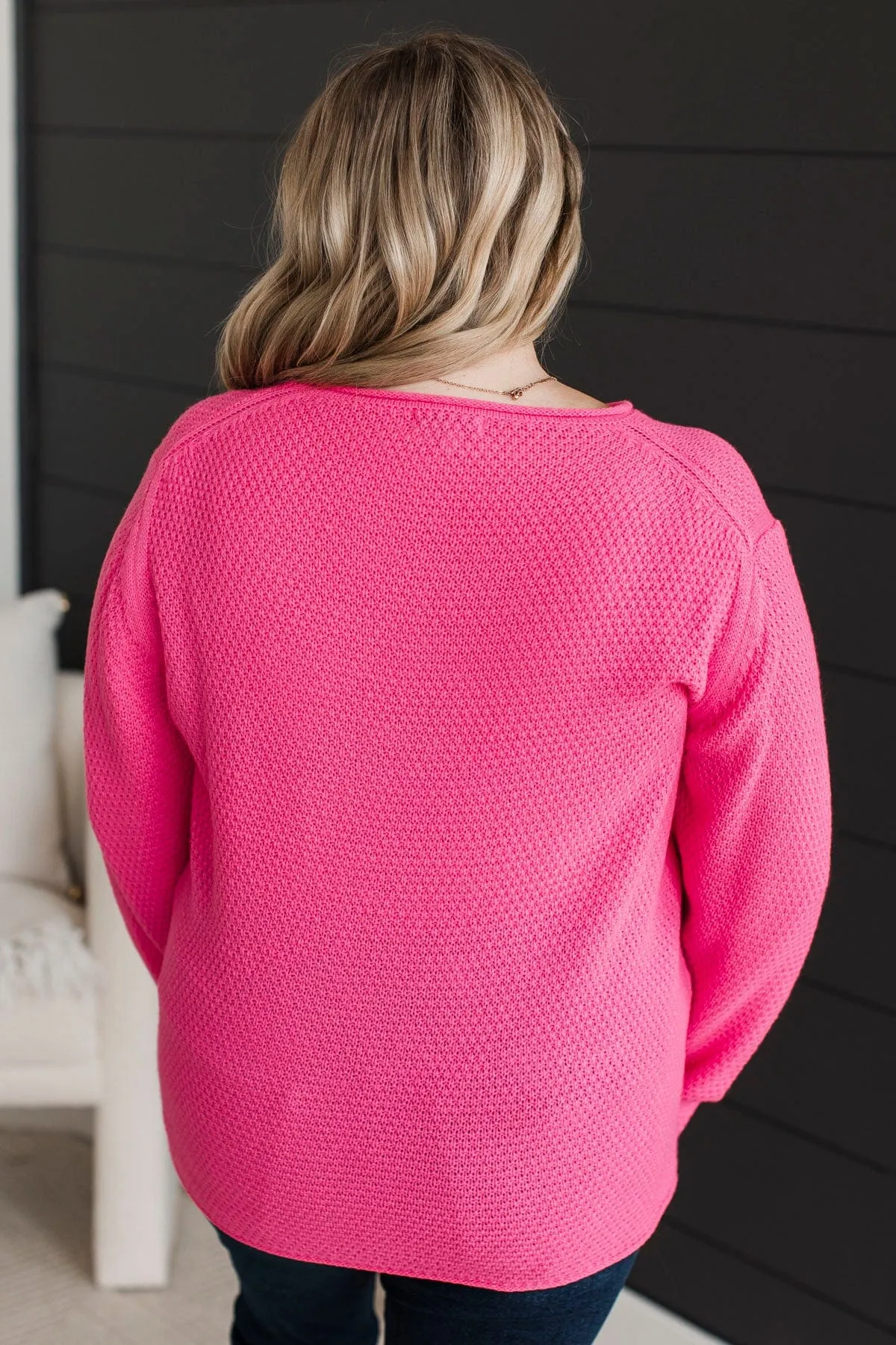 Personal Best Knit Sweater- Bright Pink